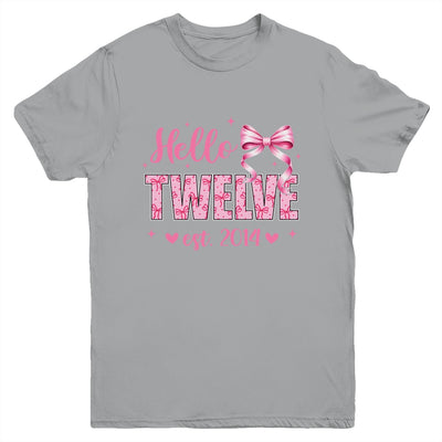 Hello Twelve Est 2014 Coquette Bow 12th Birthday Girl 12 Years Youth Shirt | teecentury