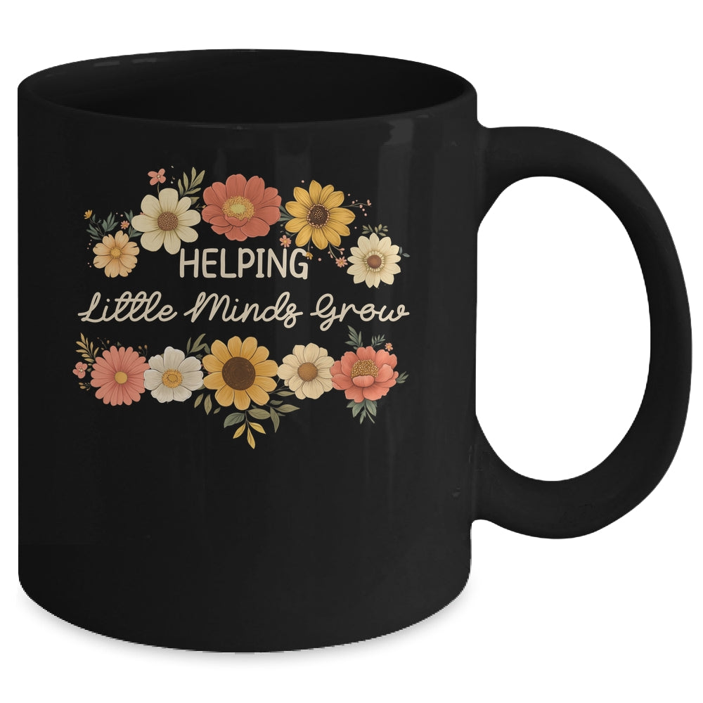 Helping Little Minds Grow Teacher Wildflower Back To School Mug | teecentury