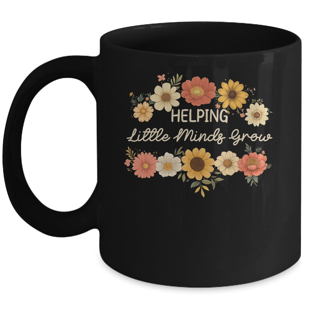 Helping Little Minds Grow Teacher Wildflower Back To School Mug | teecentury