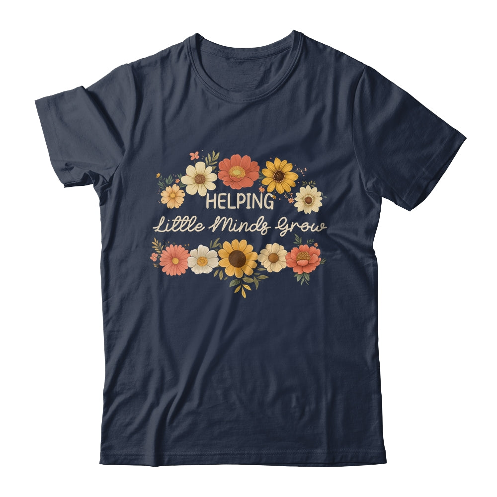 Helping Little Minds Grow Teacher Wildflower Back To School Shirt & Hoodie | teecentury