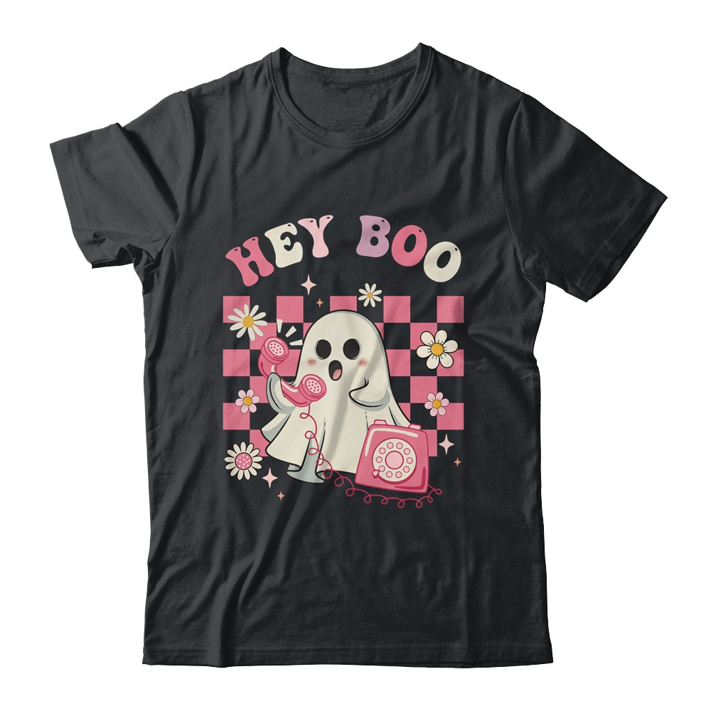 Hey Boo Groovy Cute Ghost Funny Halloween Womens Kids Shirt & Hoodie | teecentury