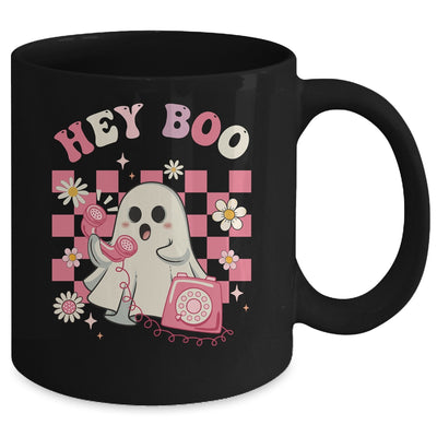 Hey Boo Groovy Cute Ghost Funny Halloween Womens Kids Mug | teecentury