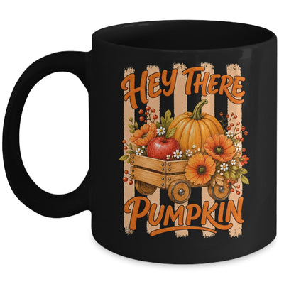 Hey There Pumpkin Striped Fall Autumn Retro Thanksgiving Mug | teecentury