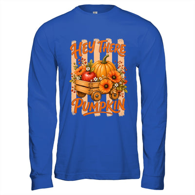 Hey There Pumpkin Striped Fall Autumn Retro Thanksgiving Shirt & Hoodie | teecentury