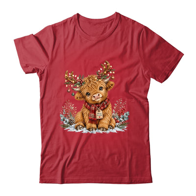Highland Cow Christmas Watercolor Holiday Cute Women Girl Shirt & Sweatshirt | teecentury
