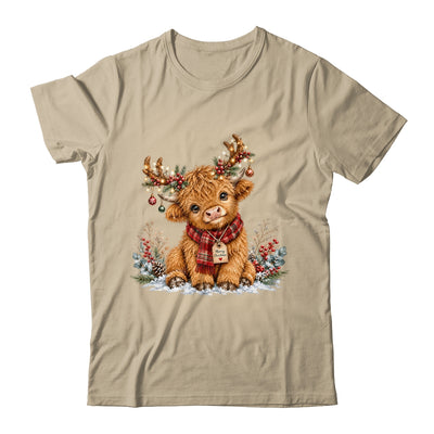 Highland Cow Christmas Watercolor Holiday Cute Women Girl Shirt & Sweatshirt | teecentury