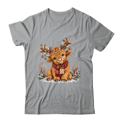 Highland Cow Christmas Watercolor Holiday Cute Women Girl Shirt & Sweatshirt | teecentury
