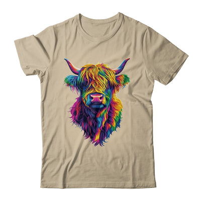 Highland Cow Colorful Lover Design For Girls Women Mom Woman Shirt & Tank Top | teecentury