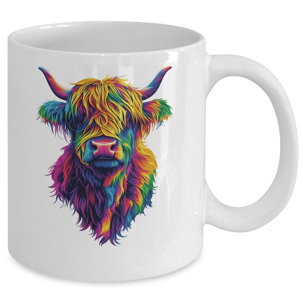 Highland Cow Colorful Lover Design For Girls Women Mom Woman Mug | teecentury
