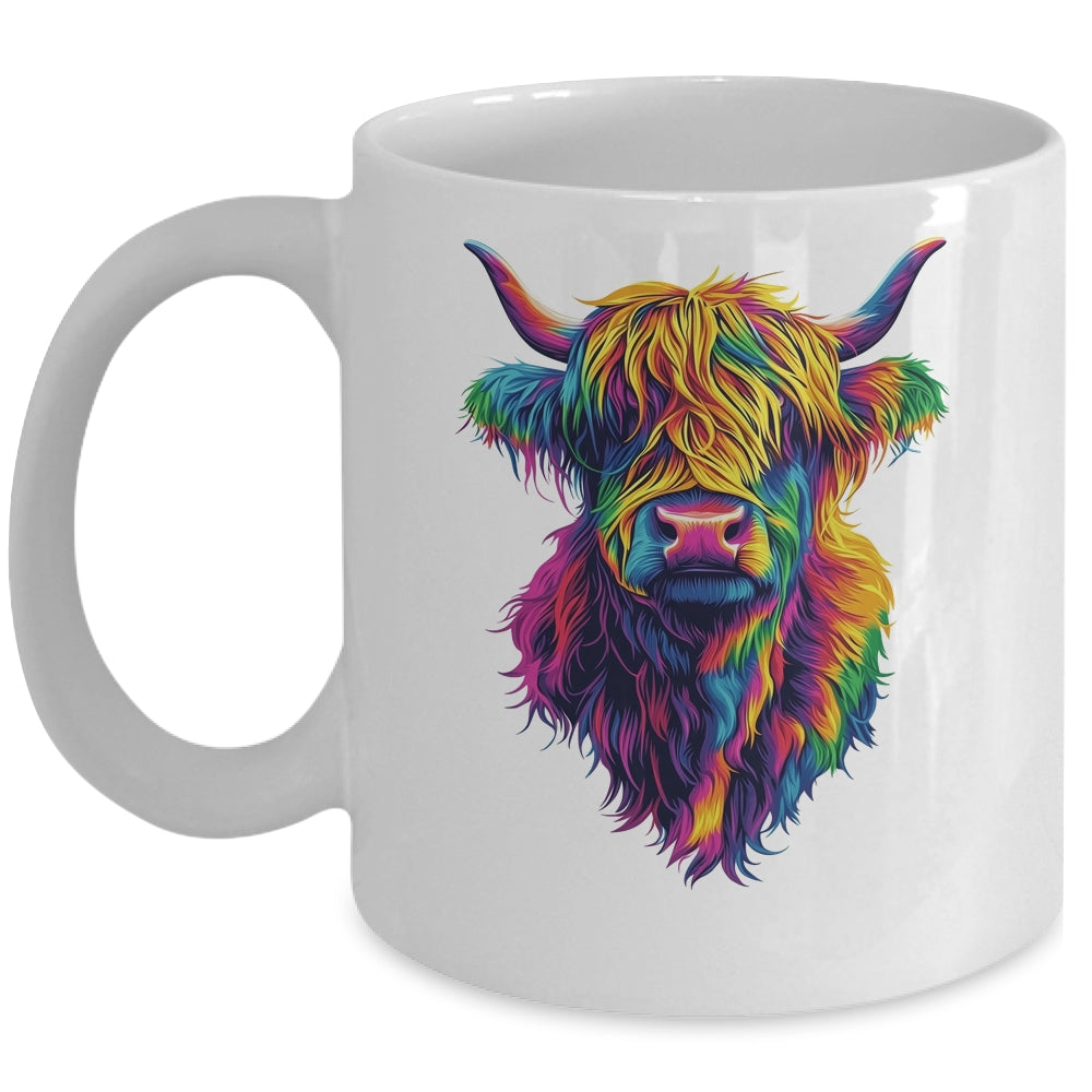 Highland Cow Colorful Lover Design For Girls Women Mom Woman Mug | teecentury