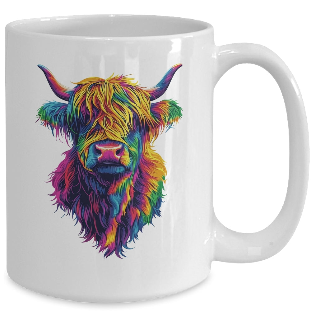Highland Cow Colorful Lover Design For Girls Women Mom Woman Mug | teecentury