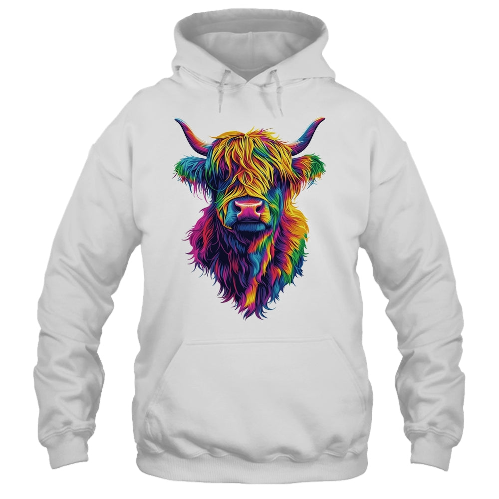 Highland Cow Colorful Lover Design For Girls Women Mom Woman Shirt & Tank Top | teecentury
