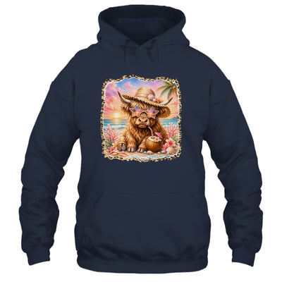 Highland Cow Cute Cow Summer Vibes Leopard Women Girl Shirt & Tank Top | teecentury