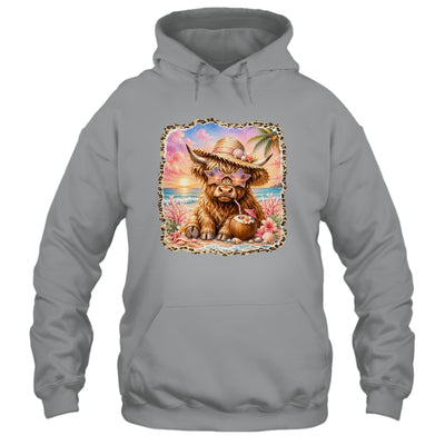 Highland Cow Cute Cow Summer Vibes Leopard Women Girl Shirt & Tank Top | teecentury