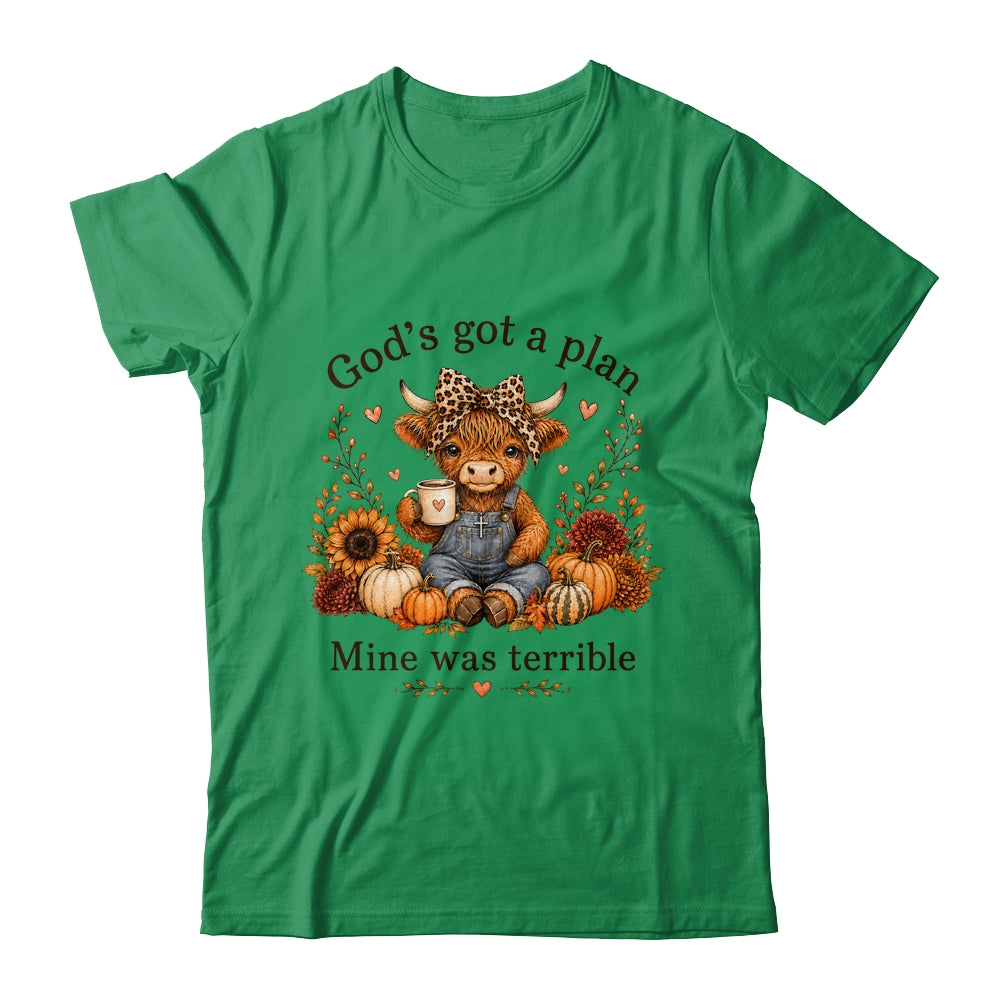 Highland Cow Funny Christian Trust God'S A Plan Faith Bible Shirt & Sweatshirt | teecentury