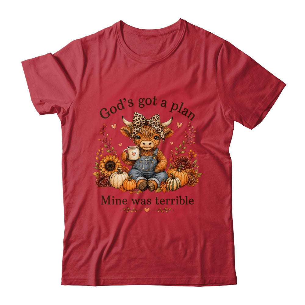 Highland Cow Funny Christian Trust God'S A Plan Faith Bible Shirt & Sweatshirt | teecentury