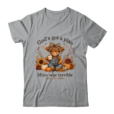 Highland Cow Funny Christian Trust God'S A Plan Faith Bible Shirt & Sweatshirt | teecentury
