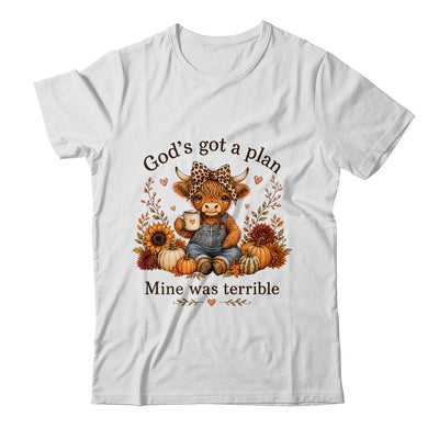 Highland Cow Funny Christian Trust God'S A Plan Faith Bible Shirt & Sweatshirt | teecentury