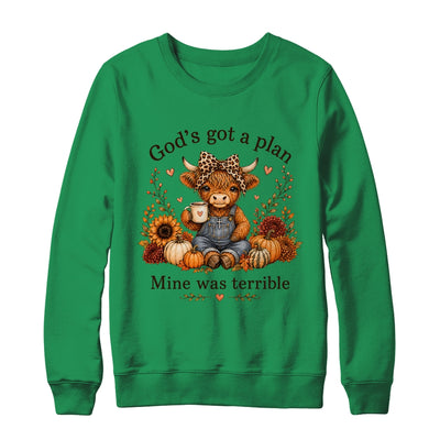 Highland Cow Funny Christian Trust God'S A Plan Faith Bible Shirt & Sweatshirt | teecentury
