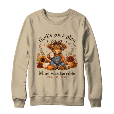 Highland Cow Funny Christian Trust God'S A Plan Faith Bible Shirt & Sweatshirt | teecentury