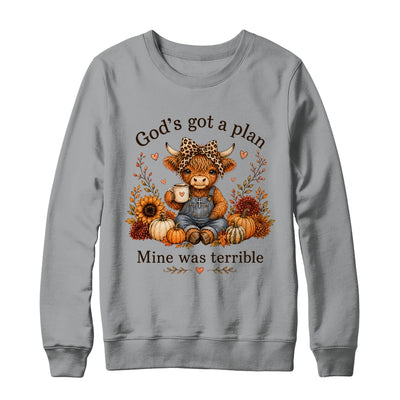 Highland Cow Funny Christian Trust God'S A Plan Faith Bible Shirt & Sweatshirt | teecentury