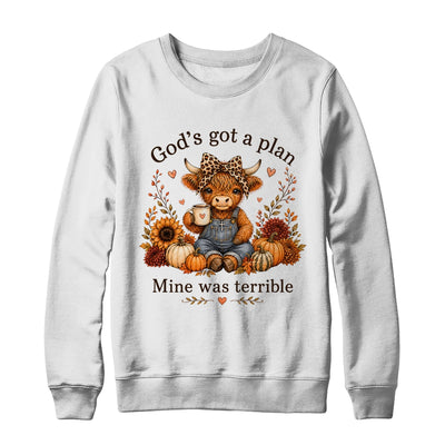 Highland Cow Funny Christian Trust God'S A Plan Faith Bible Shirt & Sweatshirt | teecentury