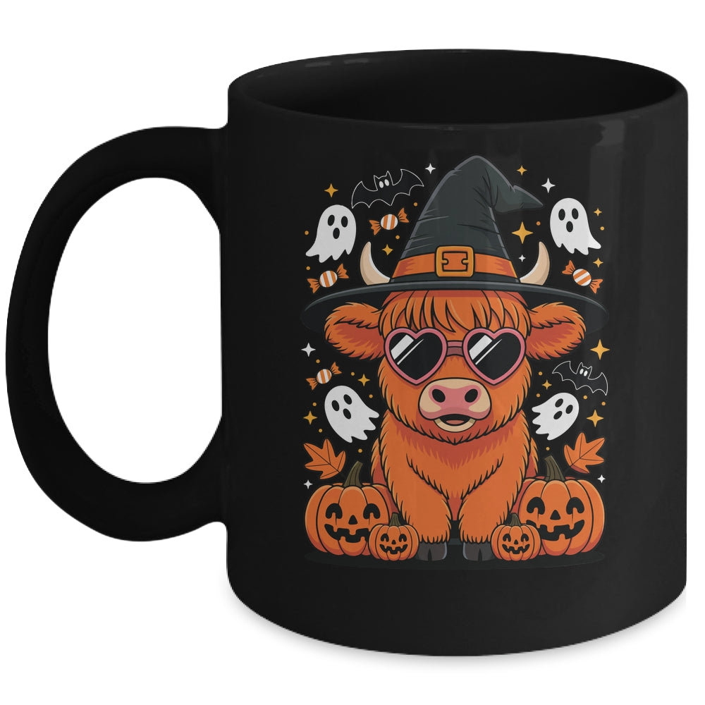 Highland Cow Halloween Pumpkin Funny Spooky Autumn Mug | teecentury