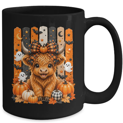 Highland Cow Halloween Spooky Fall Cow Pumpkins Bows Ghosts Mug | teecentury