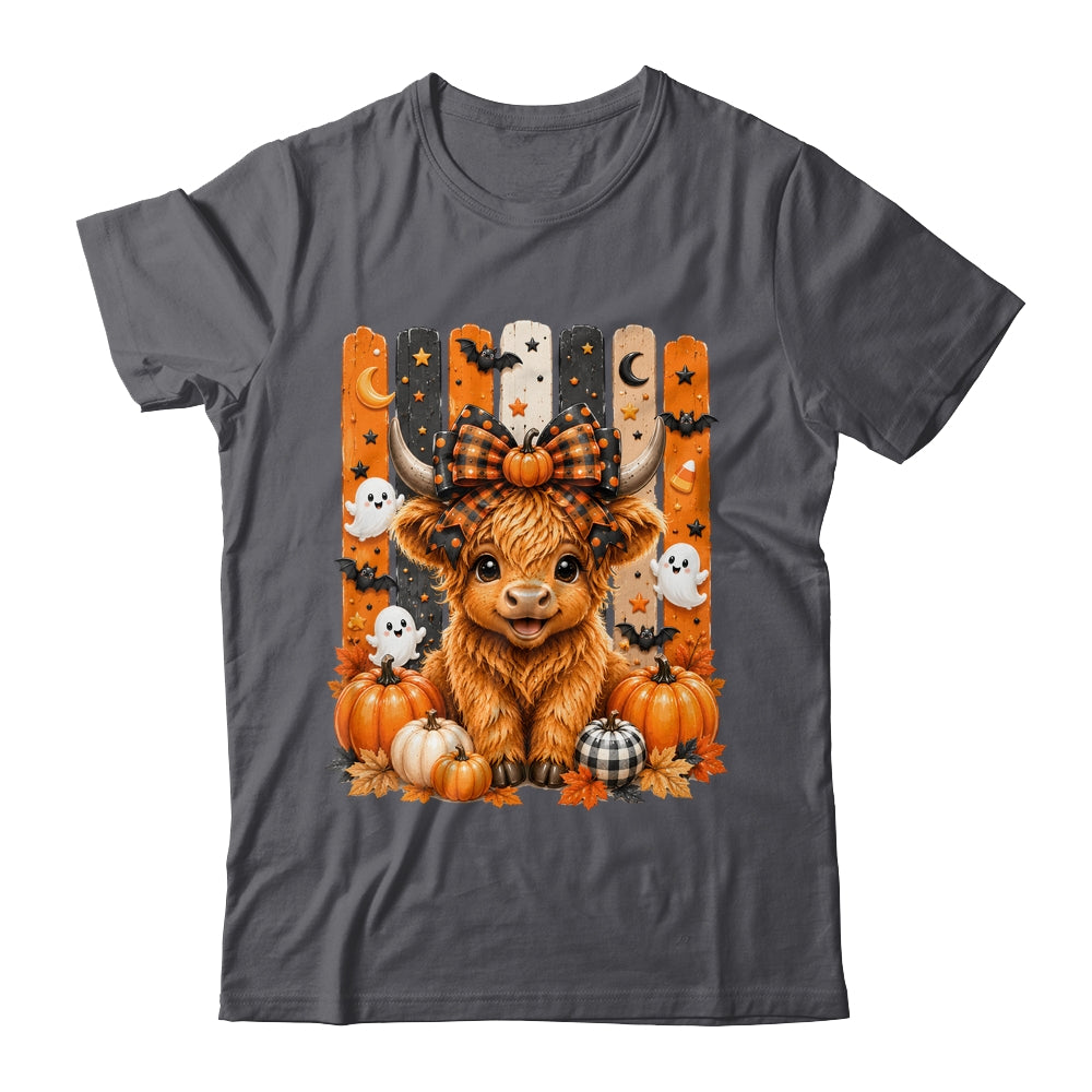 Highland Cow Halloween Spooky Fall Cow Pumpkins Bows Ghosts Shirt & Hoodie | teecentury