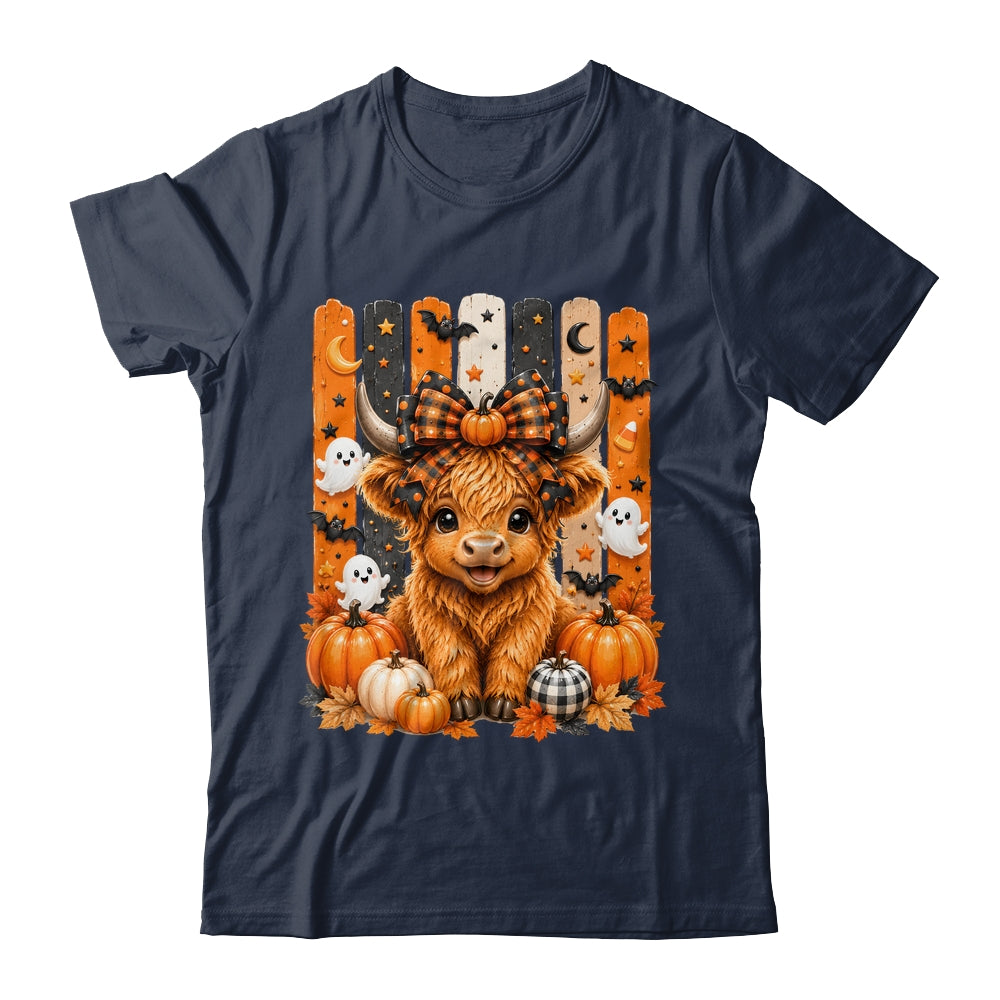 Highland Cow Halloween Spooky Fall Cow Pumpkins Bows Ghosts Shirt & Hoodie | teecentury