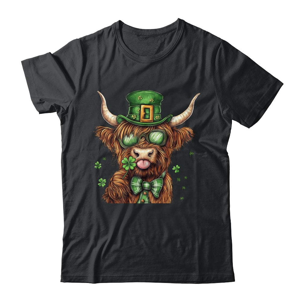 Highland Cow St. Patrick's Day Retro Coquette St Patty's Day Shirt & Sweatshirt | teecentury