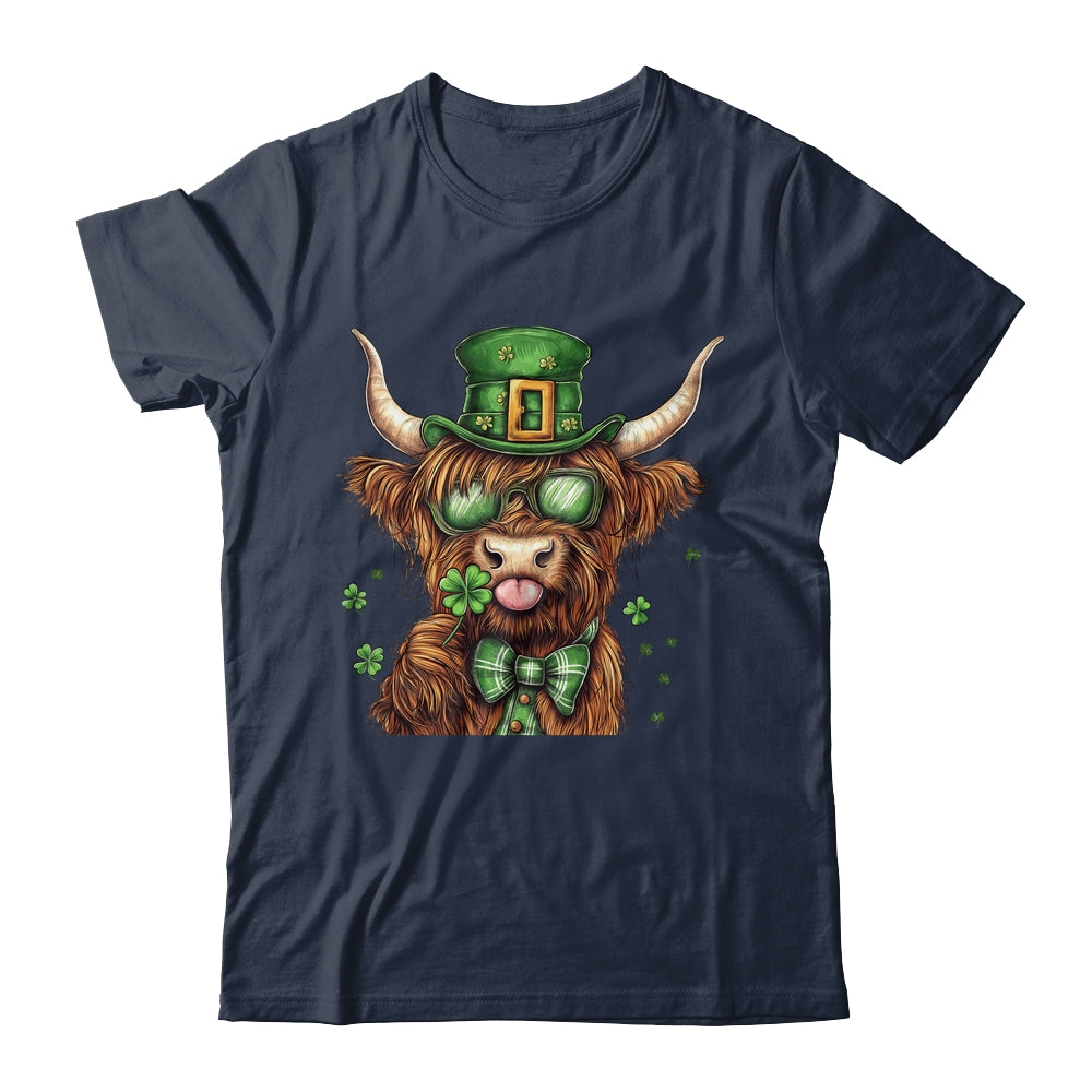 Highland Cow St. Patrick's Day Retro Coquette St Patty's Day Shirt & Sweatshirt | teecentury