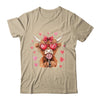 Highland Cow Valentine Coquette Valentine's Day Retro Heart Shirt & Sweatshirt | teecentury