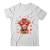 Highland Cow Valentine Coquette Valentine's Day Retro Heart Shirt & Sweatshirt | teecentury