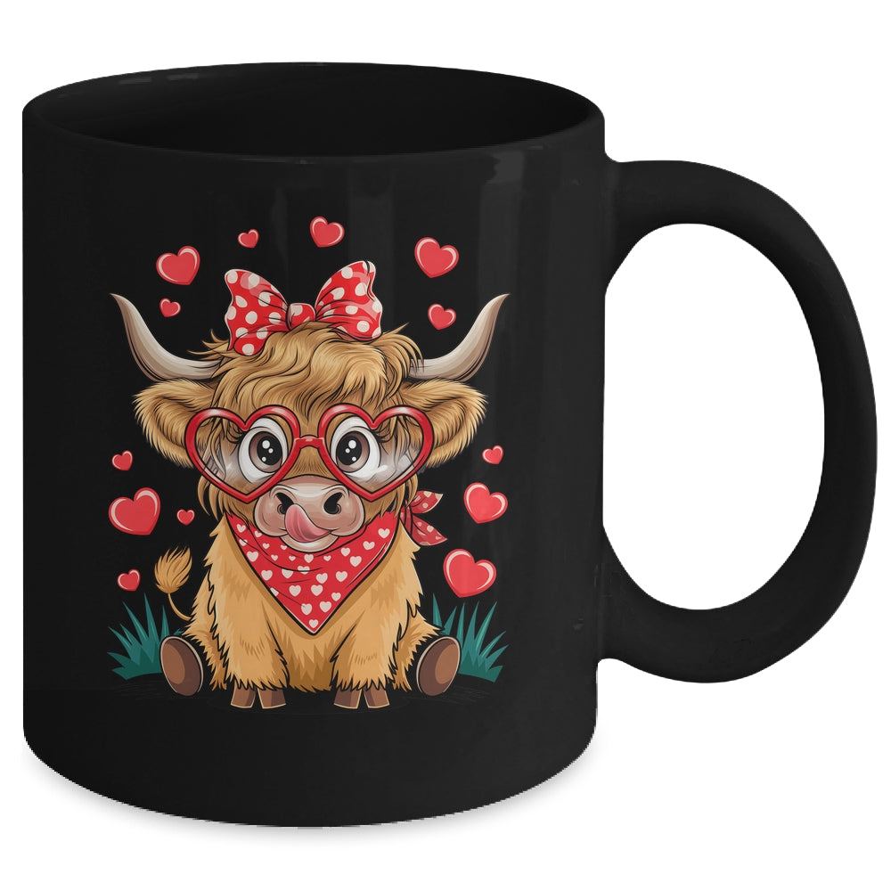 Highland Cow Valentines Funny Hearts Valentine Cow Mug | teecentury
