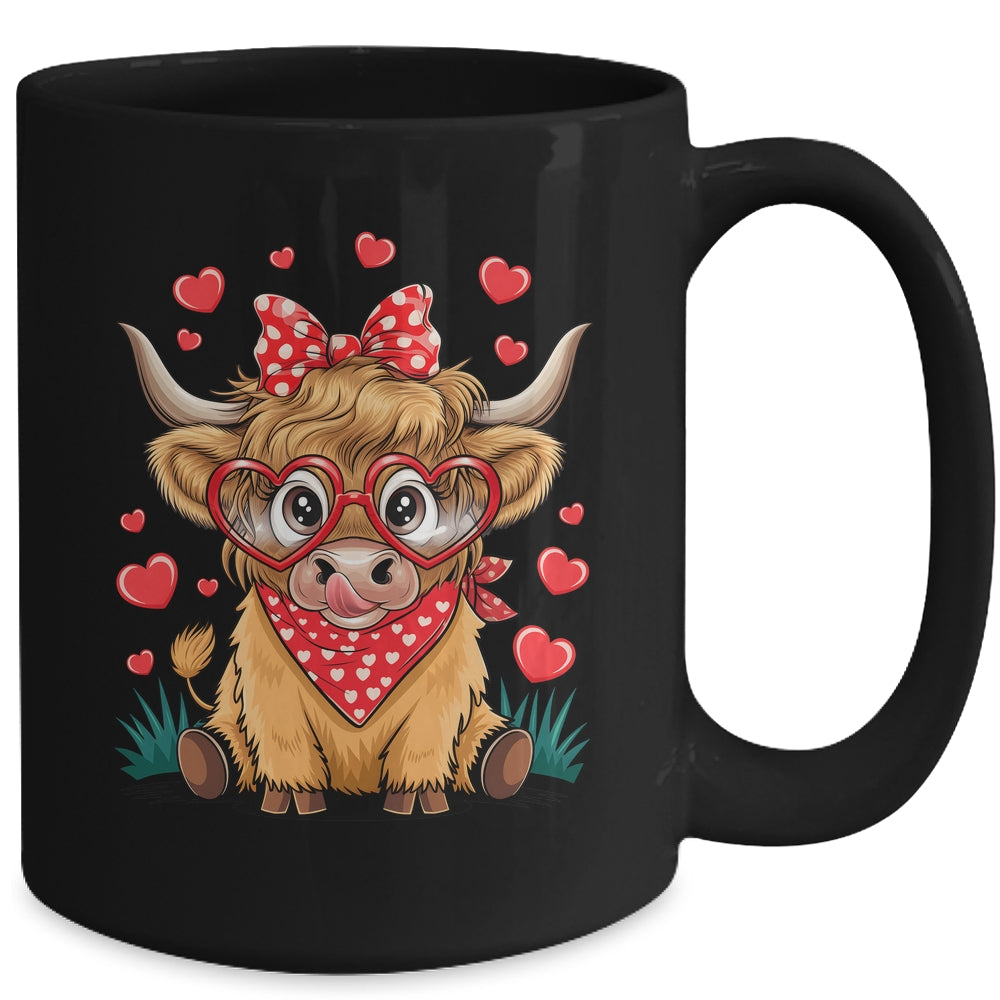 Highland Cow Valentines Funny Hearts Valentine Cow Mug | teecentury