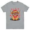 Highland Cow Valentines Funny Hearts Valentine Cow Youth Shirt | teecentury
