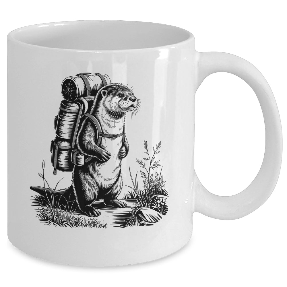 Hiking River Otter Backpacking Animals Funny Men Women Mug | teecentury
