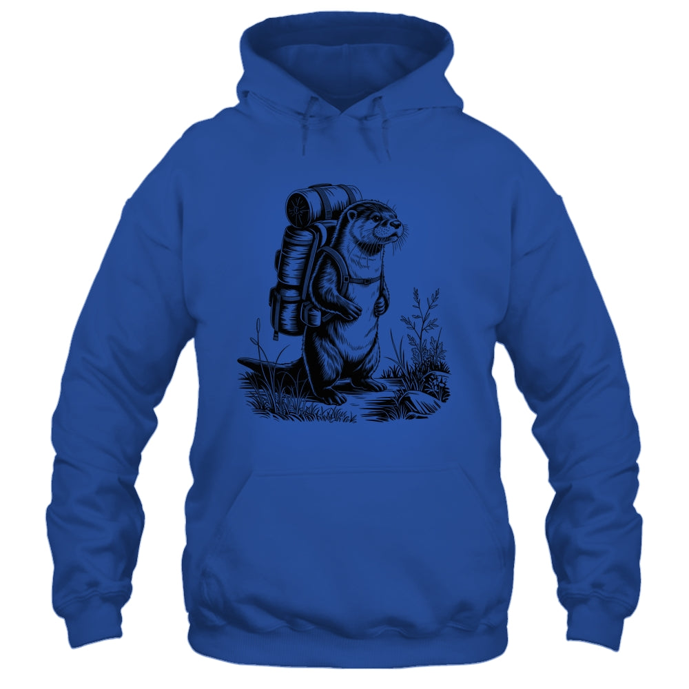 Hiking River Otter Backpacking Animals Funny Men Women Shirt & Tank Top | teecentury