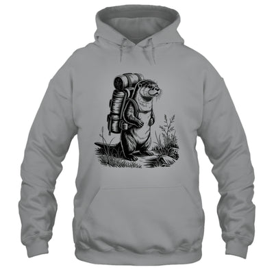 Hiking River Otter Backpacking Animals Funny Men Women Shirt & Tank Top | teecentury