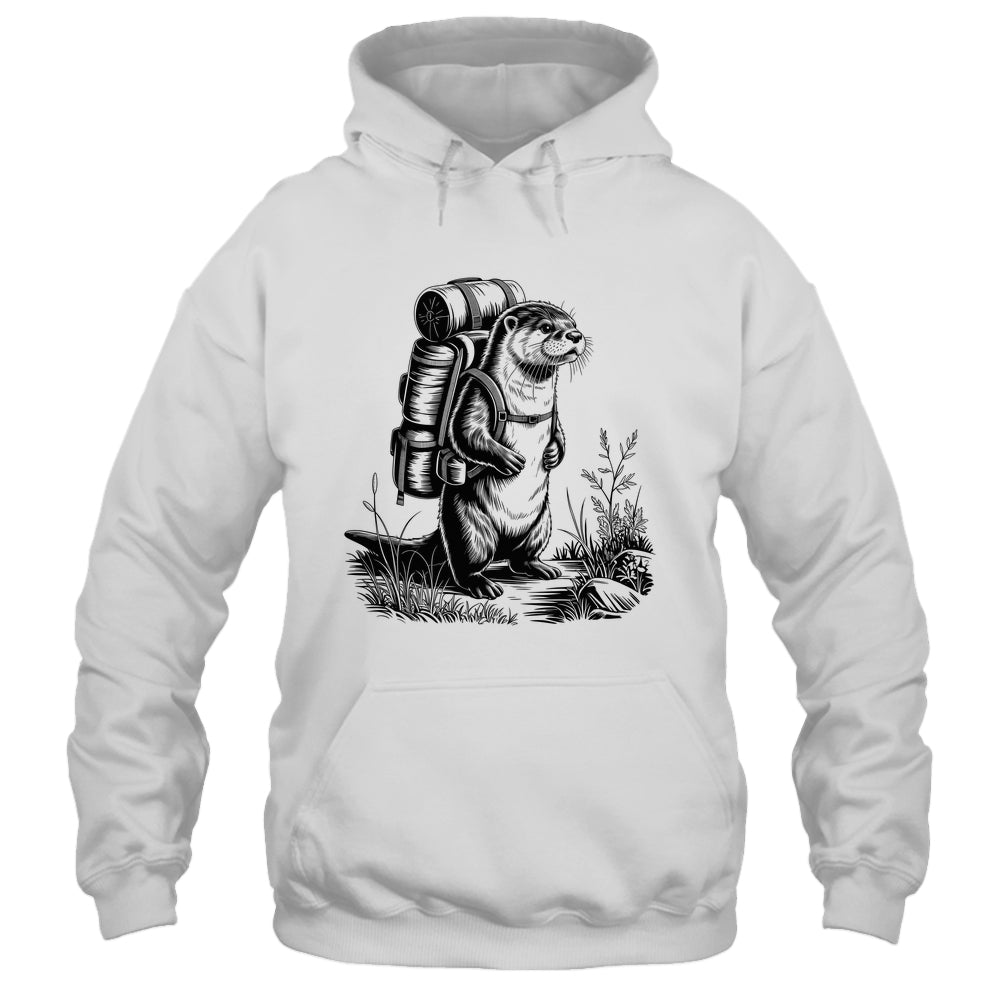 Hiking River Otter Backpacking Animals Funny Men Women Shirt & Tank Top | teecentury