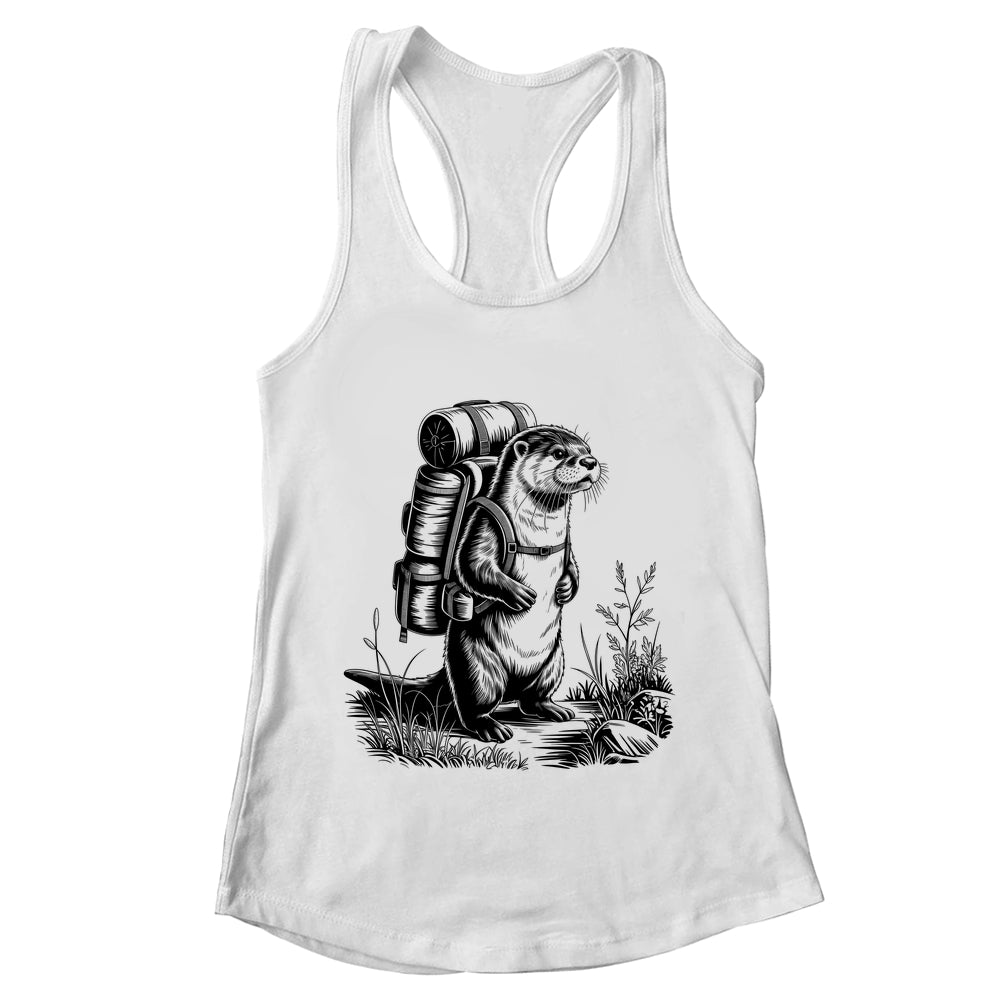 Hiking River Otter Backpacking Animals Funny Men Women Shirt & Tank Top | teecentury