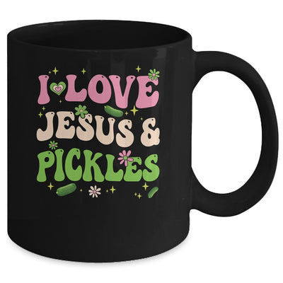 Hippie Groovy I Love Jesus Pickles Cucumber Vegetarian Mug | teecentury