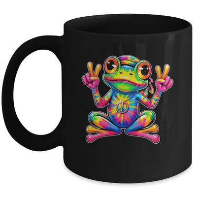 Hippie Tie Dye Frog 70s 60s Costume Peace Sign Men Women Mug | teecentury