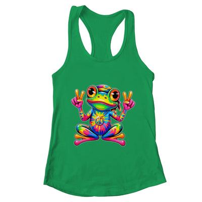 Hippie Tie Dye Frog 70s 60s Costume Peace Sign Men Women Shirt & Tank Top | teecentury