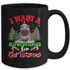 Hippo Xmas Tree Lights I Want A Hippopotamus For Christmas Mug | teecentury