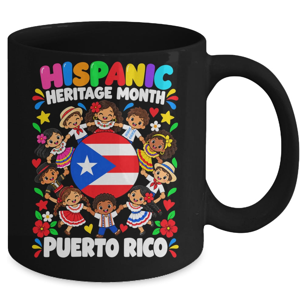 Hispanic Heritage Month Puerto Rico Flag Boys Girls Kids Mug | teecentury
