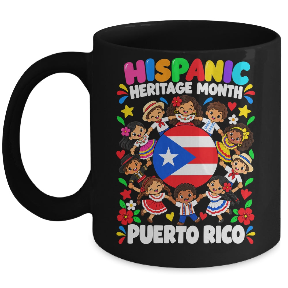 Hispanic Heritage Month Puerto Rico Flag Boys Girls Kids Mug | teecentury