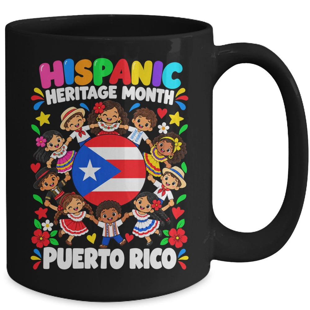 Hispanic Heritage Month Puerto Rico Flag Boys Girls Kids Mug | teecentury