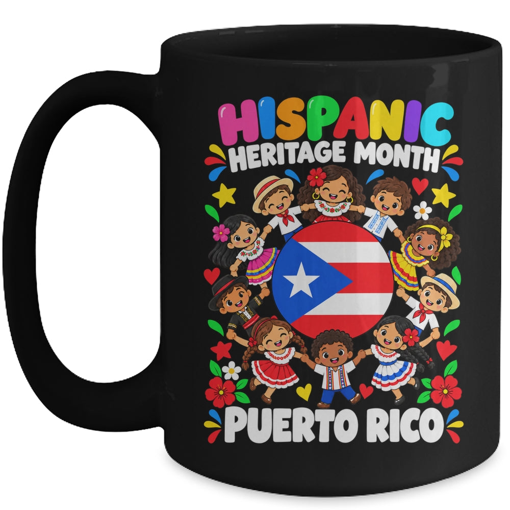 Hispanic Heritage Month Puerto Rico Flag Boys Girls Kids Mug | teecentury